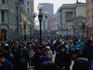 Crowds of pedestrians in Moscow's shopping precinct.