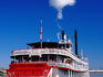 Natchez paddle steamer on Mississippi River.