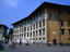 The graffiti decorated facade of Palazzo dei Cavaliee, which was redesigned by Vasari, on Piazza dei Cavalier, Pisa. Both were named after the Knights of St Stephen, a religious and military order founded by Cosimo I de' Medici.