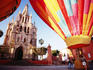 Hot-air balloons at Plaza Principal Parroquia (Parish Church), San Miguel de Allende
