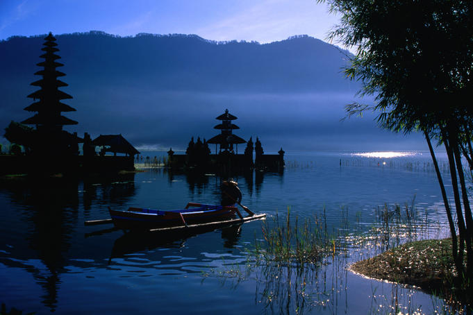 Ancient Ulu Danau Hindu temple on Lake Bratan.