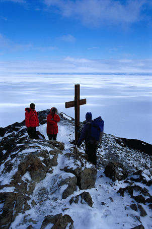 A cross at the summit of Observation Hill