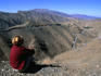 The Tizi-n-Tichka Highway winds through mountainous landscape in the Atlas Mountains.