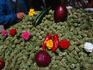 Green almonds stall.