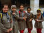 Young Damascus school girls in uniform.