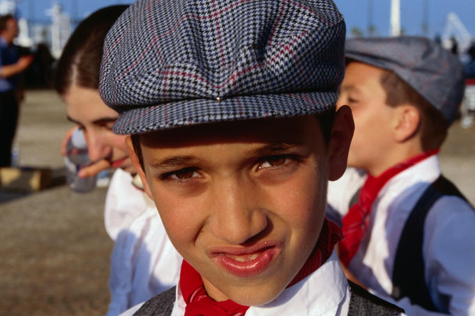 Boy in folk costume for Festa de Santo Antonio (Lisbon Festival).