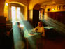 Sunlight streams through the window into Hostinec Pub in Kampa.