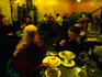 Enjoying the food at Velryba Restaurant in the New Town.