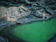 The emerald green waters of the El Golfo crater on Isle de Lanzarote.