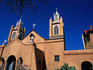 San Felipe Church of Albuquerque. The church was built between 1786 and 1793, the high windows and thick walls meant to secure against Indian attacks.