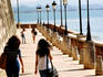Beach promenade by town walls.