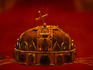 The Holy Crown of Hungary (Magyar Szent Korona) or 'the Crown of St Stephen' (founder and hero of Hungary) in the Budapest Parliament Buildings.