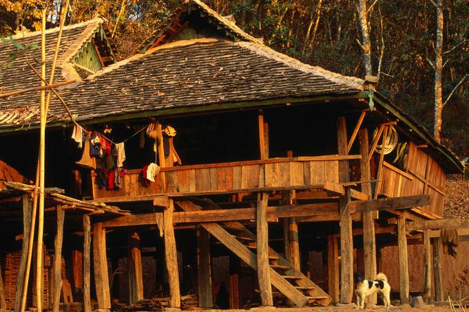 Traditional house of the Jinuo people in Xishuangbanna.