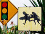 'Surfers Crossing' sign.