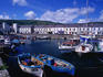 Fishing boats docked in Carnlough Harbour.