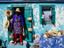 A local woman sells straw hats and bags from her house.
