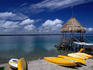 Kayaks for rent on the shores of Lake Peten Itza near Tikal.