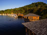 Wooden huts on the waterfront at Anthony's Key.