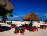 Thatched shade at the beach in Playa del Carmen.