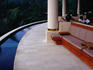 Architectural feature of the bar's edge in the Four Season Sayan, Ubud.