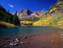 Maroon Lake and Maroon Bells Rocky Mountains.
