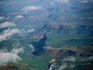 Clouds hover over the mile-deep Blue Nile Gorge, viewed from half way up the southern escarpment