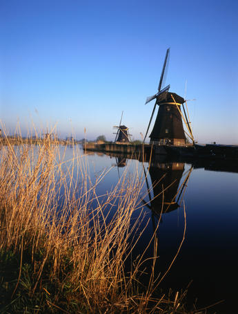 World heritage windmills at Kinderdijk.