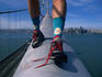 Walking across San Francisco-Oakland Bay Bridge.
