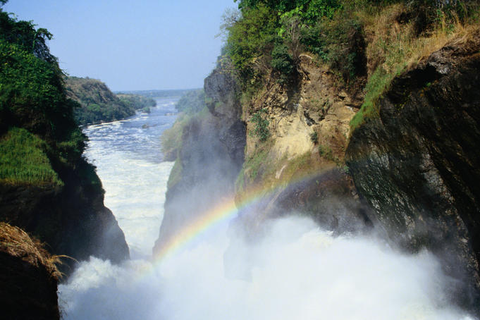 A rainbow in the spray above the Murchison Falls