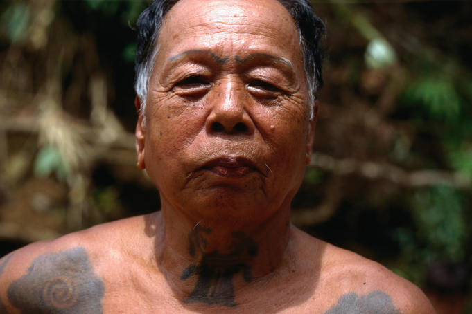 Chief of N.G. Lalang Longhouse, Skrang river, Sarawak