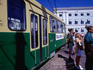 Tram on market square.