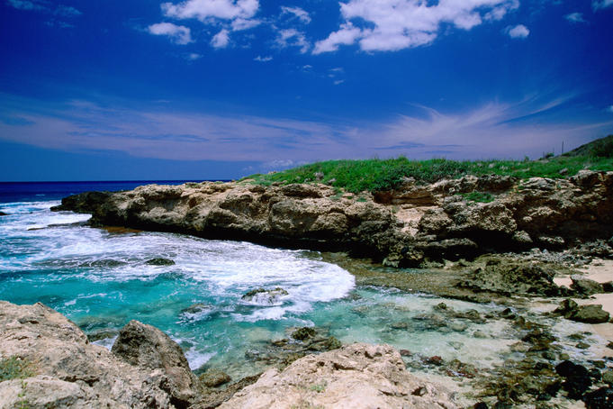 Yokohama Beach on leeward side of island.