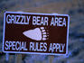 Grizzly bear warning, Grand Teton National Park.