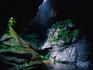 Misty light reflected off the mossy canyon walls of Rocky Creek in the Blue Mountains National Park.
