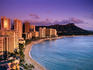 Diamond Head and Waikiki at Twilight.