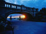 Historic bridge at St Kilda beach in Melbourne.