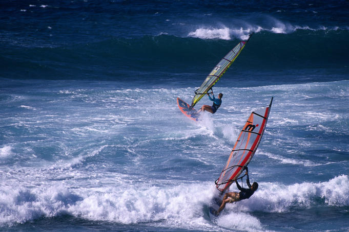 Windsurfing the tradewinds.