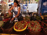 Array of locally produced olives at market.