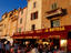 Pizzeria and diners near marina.