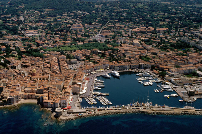 StTropez Image Town StTropez Aerial view of town