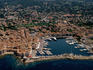 Aerial view of town.