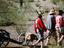 Soldiers pulling cannon, Battle of Picacho Pass reenactment.