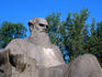 Statue of Leo Tolstoy in park near Tolstoy Estate Museum.