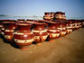 Many traditional earthenware pots, used for water storage, on the banks of the River Niger; they were made near the town of Segou, and await shipment to other towns and villages along the river - Mopti, Mopti