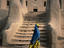 woman walking to mosque, Djenne