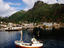 Town and fishing boat, Lofoten