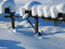 Mailboxes collecting snow.