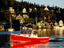 Lobster boat leaving port, New England