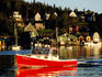Lobster boat leaving port.