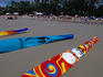 Colourful surfskis on Four Mile Beach in Port Douglas.